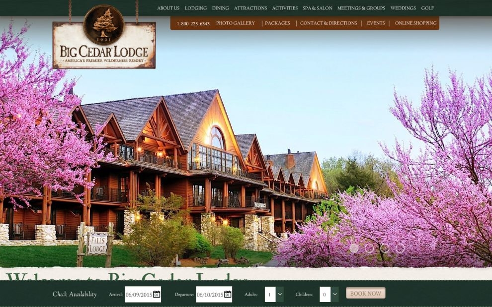Big Cedar Lodge website screen shot