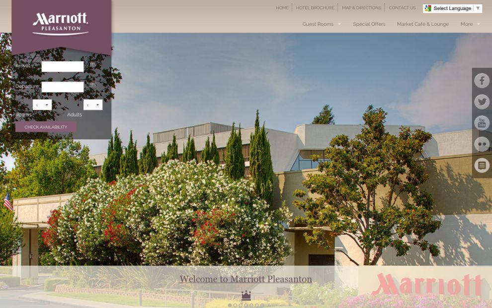 Pleasanton Plaza Hotel website screen shot