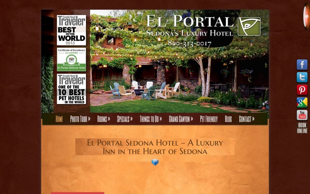El Portal Sedona website screen shot