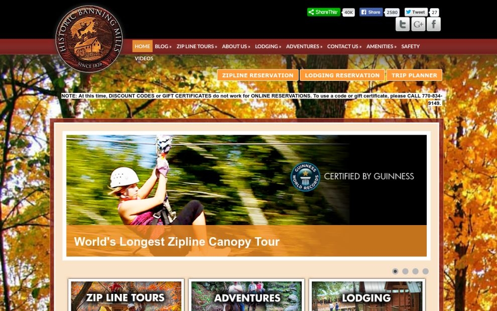 The Lodges at Historic Banning Mills website screen shot